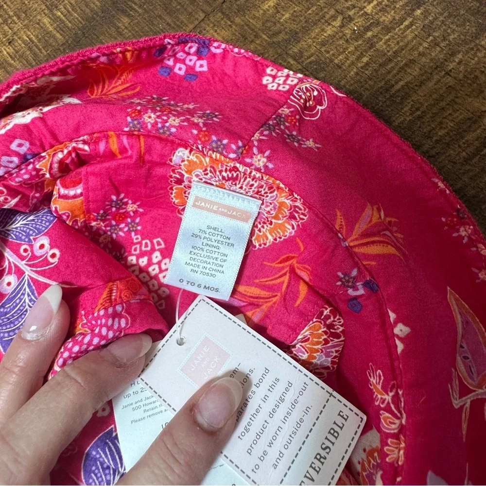NWT‎ Janie & Jack 0-6 months Reversible Terry Cloth Sun Hat